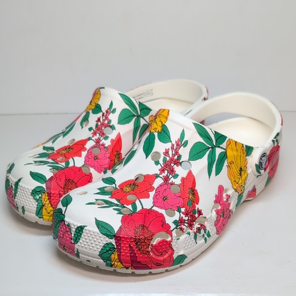 CROCS Shoes - Crocs classic baya printed floral graphic unisex clog women's size 9 / men's 7